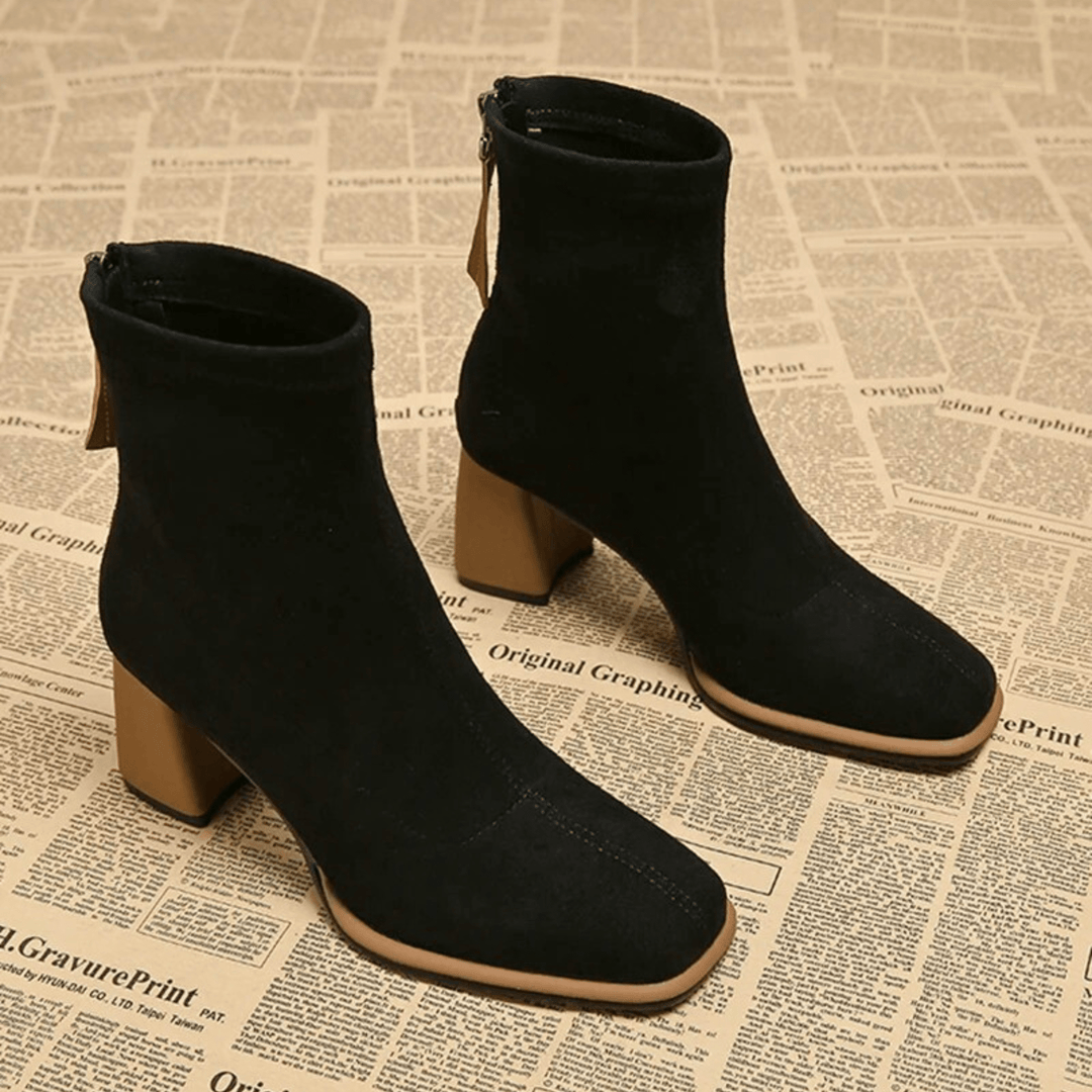Boots For Women | Ankle Height Rear Zipper Heel Style