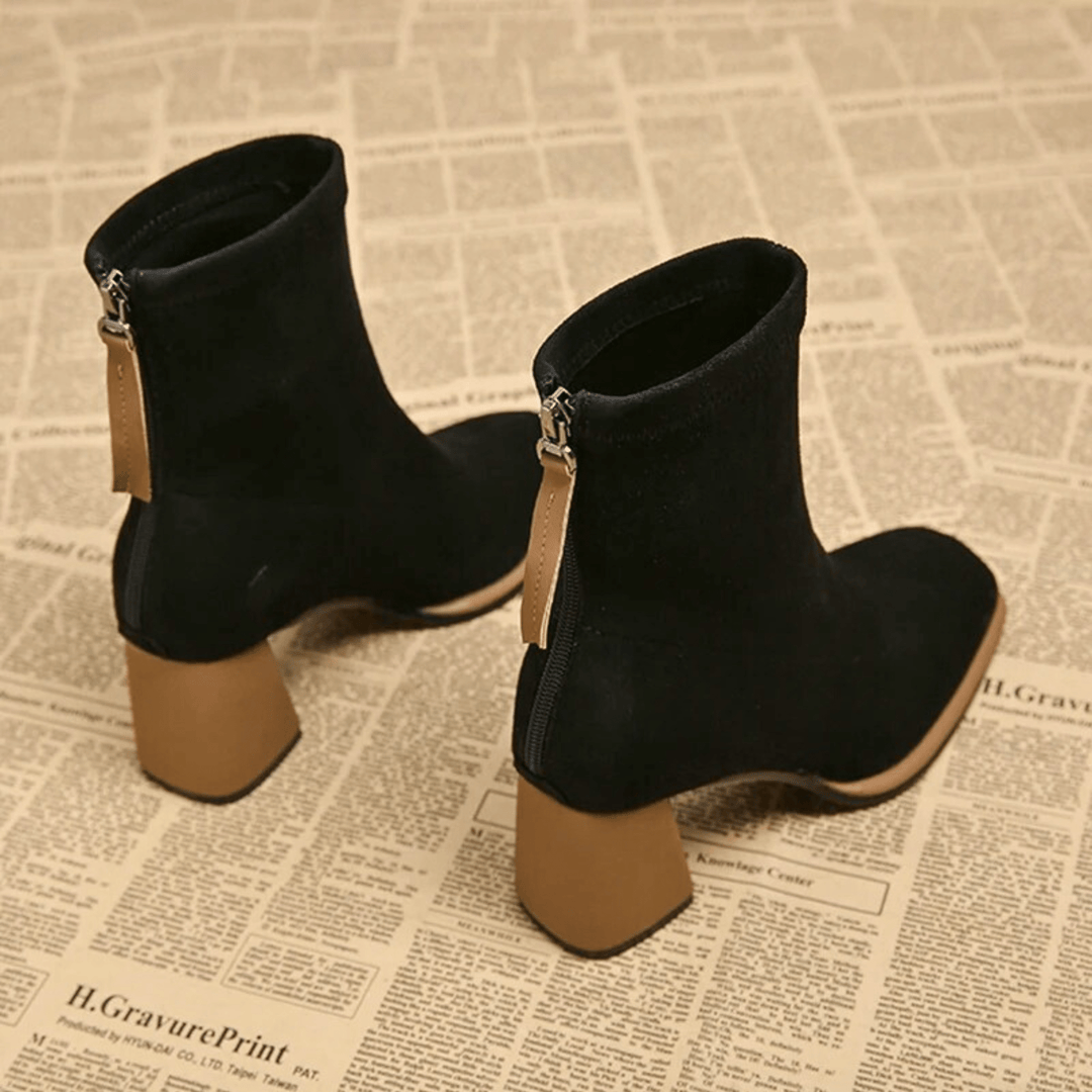Boots For Women | Ankle Height Rear Zipper Heel Style