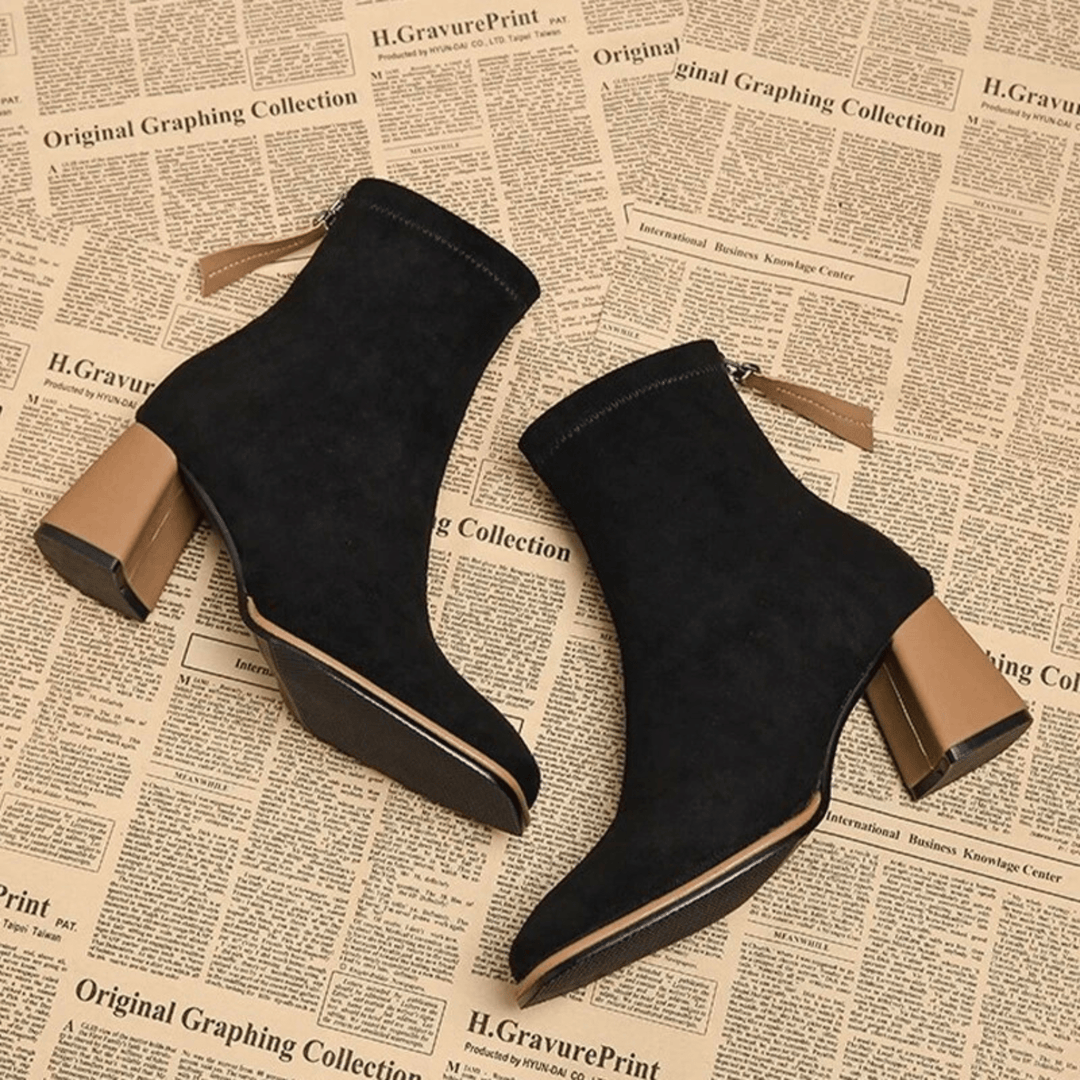 Boots For Women | Ankle Height Rear Zipper Heel Style