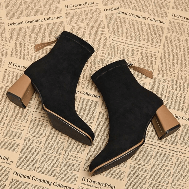 Boots For Women | Ankle Height Rear Zipper Heel Style