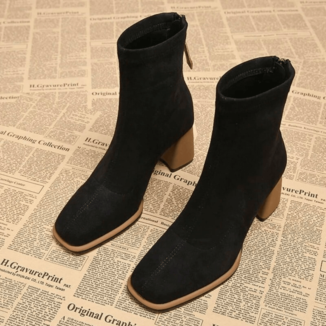 Boots For Women | Ankle Height Rear Zipper Heel Style