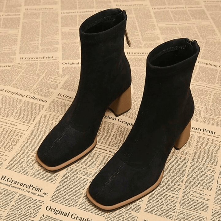 Boots For Women | Ankle Height Rear Zipper Heel Style