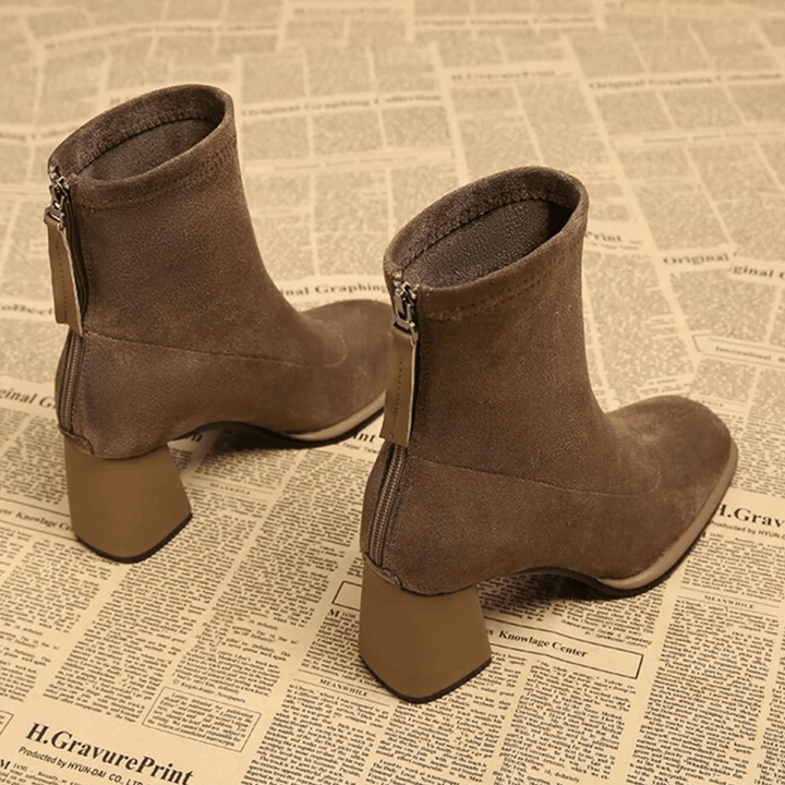 Boots For Women | Ankle Height Rear Zipper Heel Style