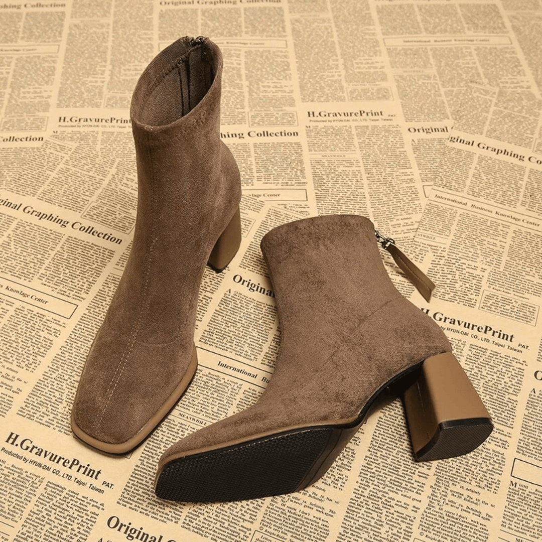 Boots For Women | Ankle Height Rear Zipper Heel Style