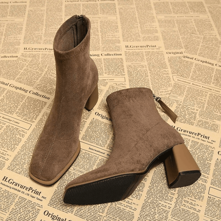Boots For Women | Ankle Height Rear Zipper Heel Style