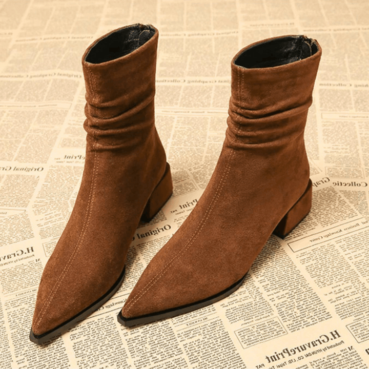 Boots For Women | Pointed Toe Block Heel Style