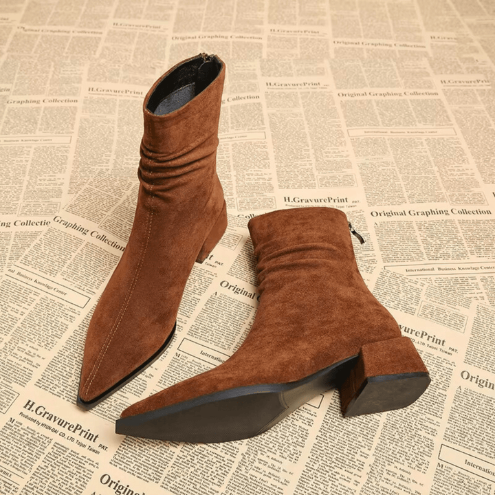 Boots For Women | Pointed Toe Block Heel Style
