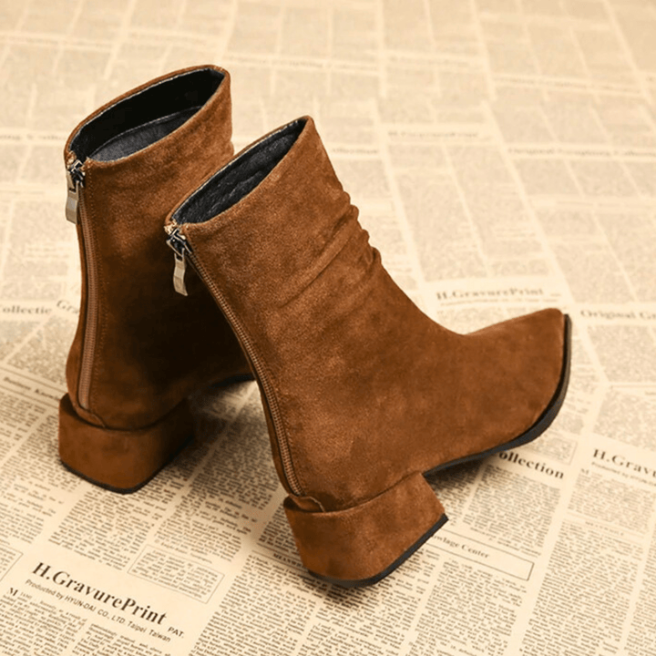 Boots For Women | Pointed Toe Block Heel Style