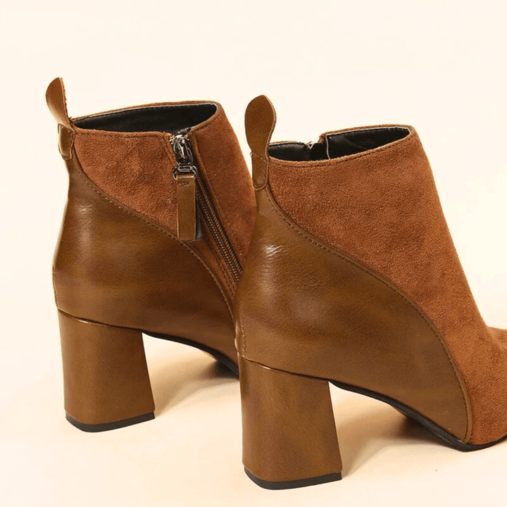 Boots For Women | Side Zipper Block Heel Style