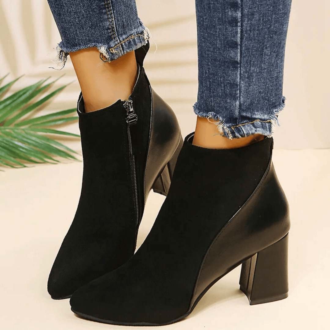 Boots For Women | Side Zipper Block Heel Style