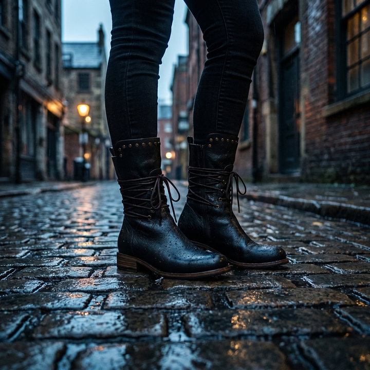 Women’s Boots | Lace-Up Mid-Calf with Stud