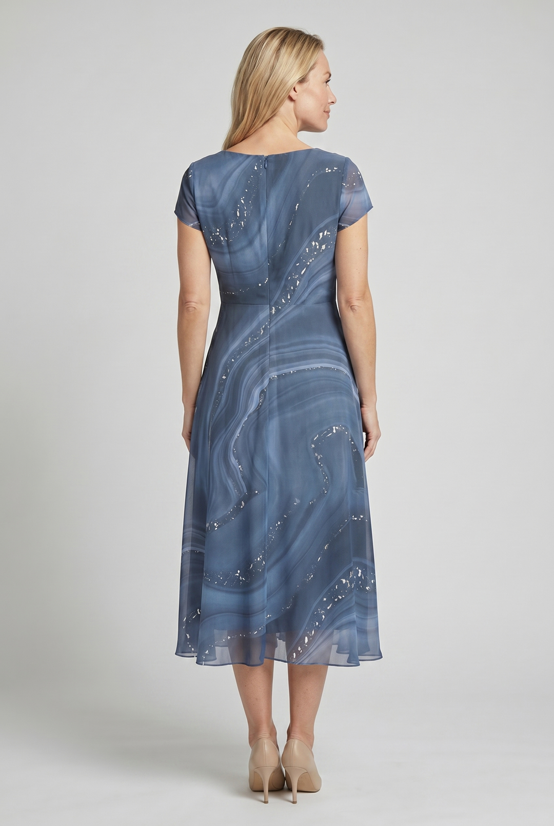 Women’s Dress | Flowing Midi with Abstract Print