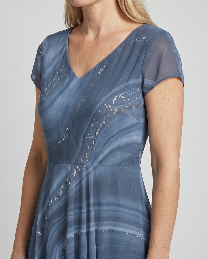 Women’s Dress | Flowing Midi with Abstract Print