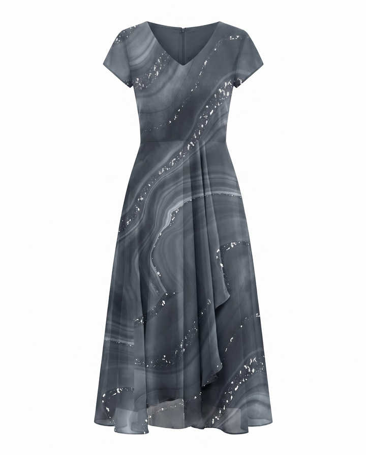 Women’s Dress | Flowing Midi with Abstract Print