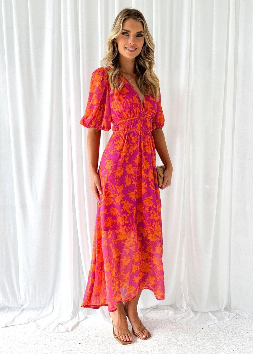 Women's Wedding Guest Maxi Dress | Long Sleeve Floral