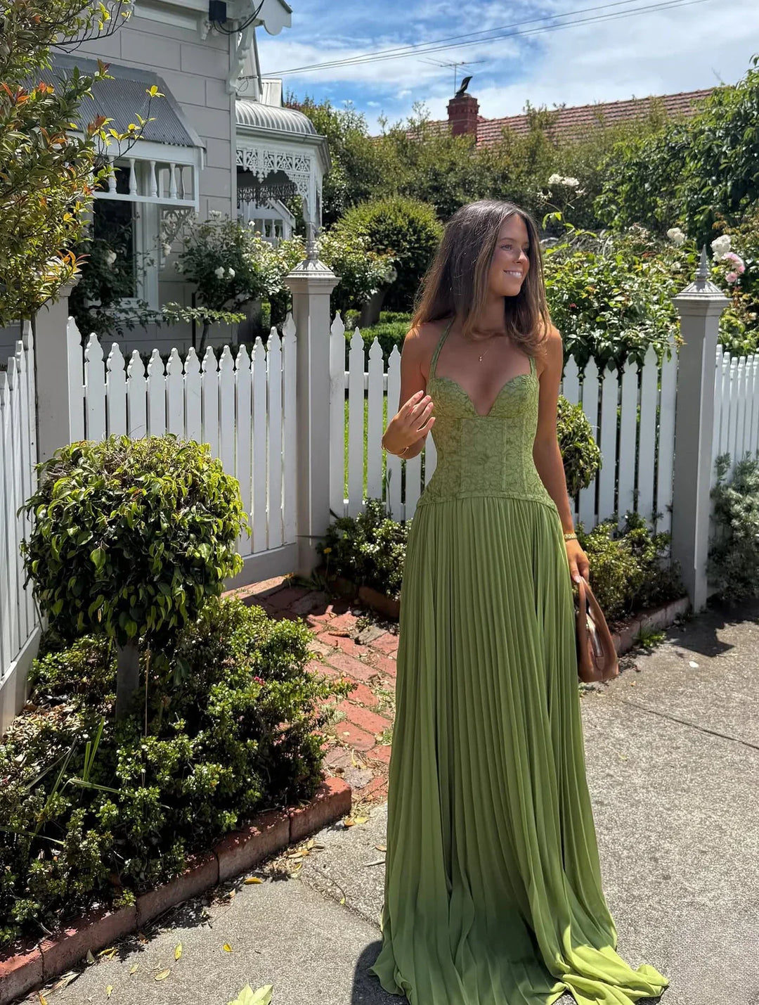 Women's Wedding Guest Maxi Dress | Halter Pleat