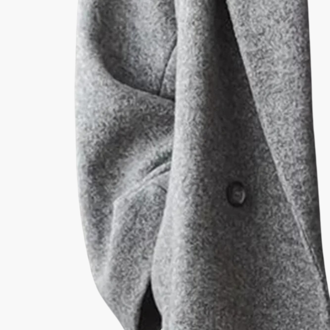 Women's longline notched lapel coat with buttons and side pockets