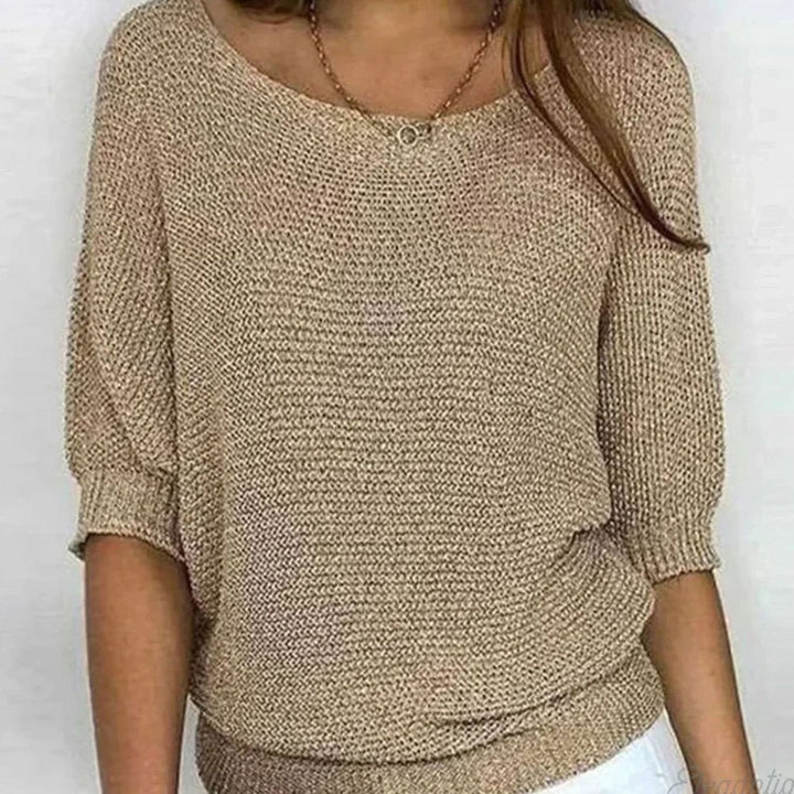 Wynne | Women's Elegant Relaxed Crewneck Knit Sweater