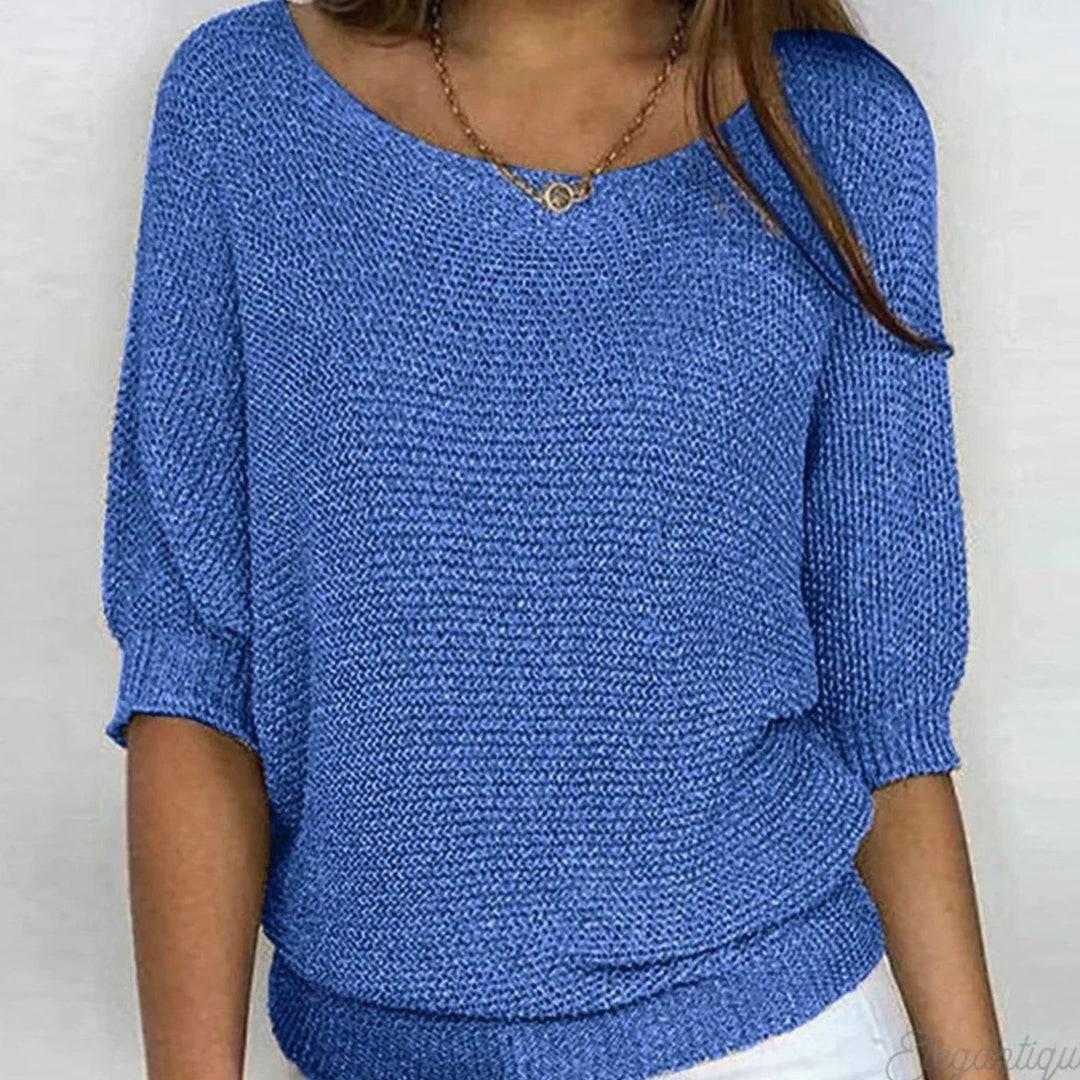 Wynne | Women's Elegant Relaxed Crewneck Knit Sweater