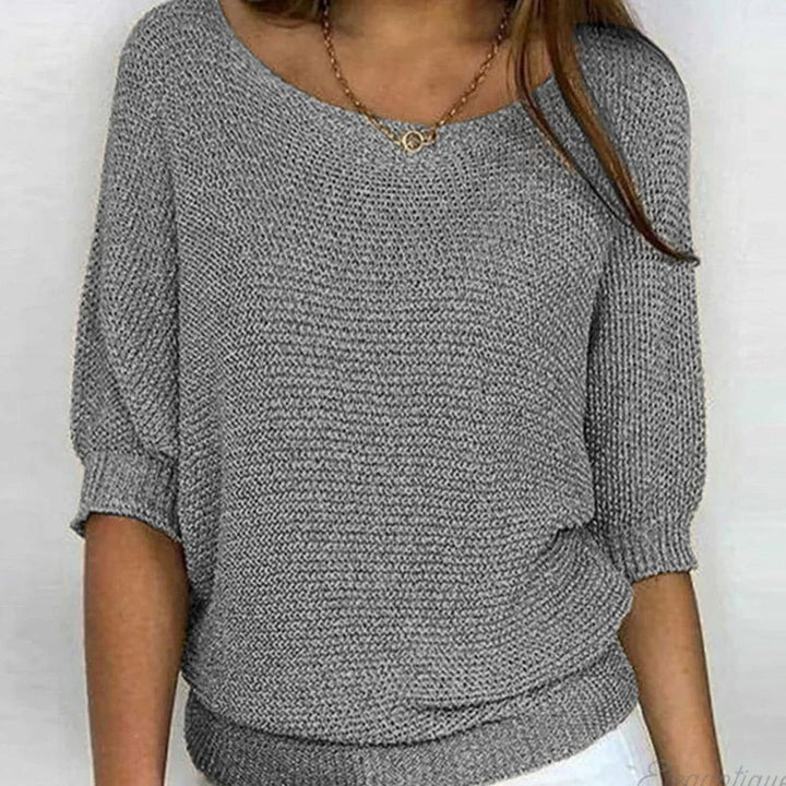 Wynne | Women's Elegant Relaxed Crewneck Knit Sweater