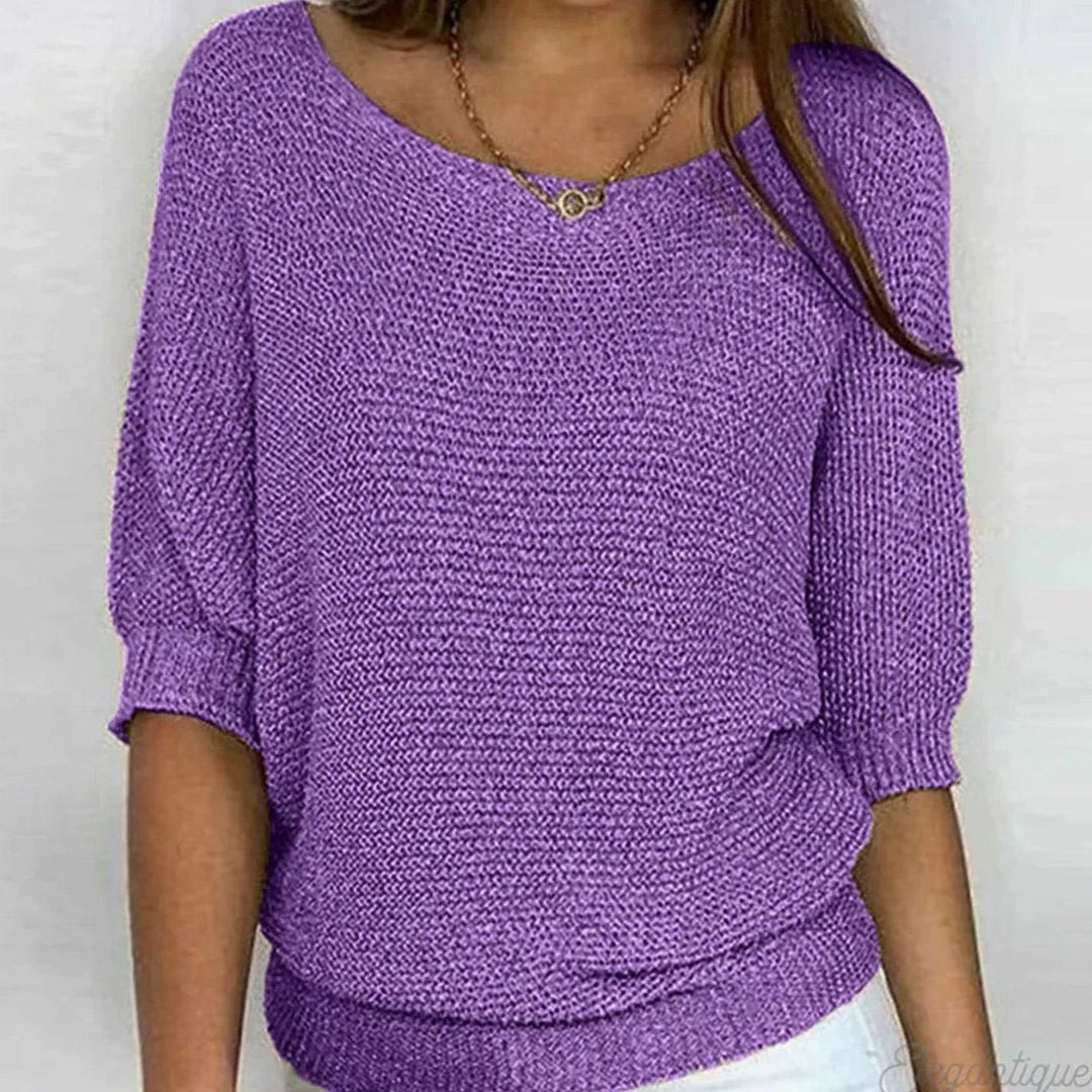 Wynne | Women's Elegant Relaxed Crewneck Knit Sweater