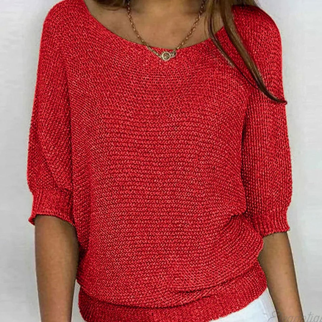 Wynne | Women's Elegant Relaxed Crewneck Knit Sweater