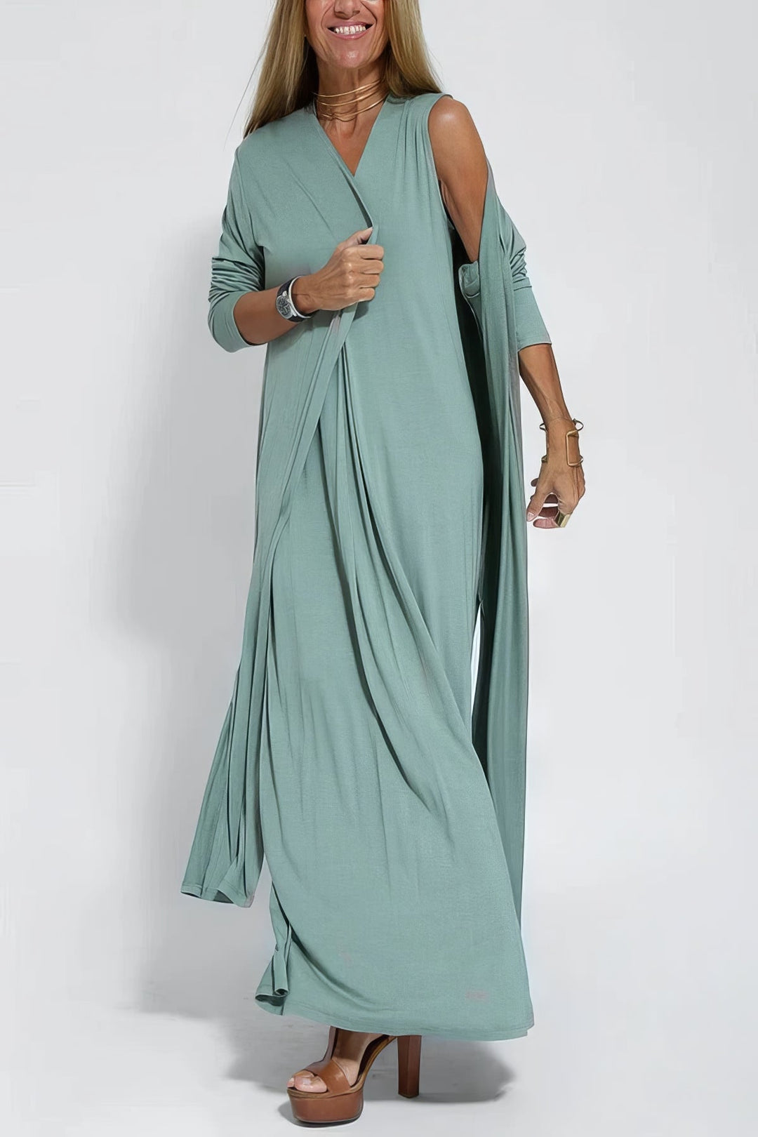 Women's Two-Piece Set | Cardigan Maxi