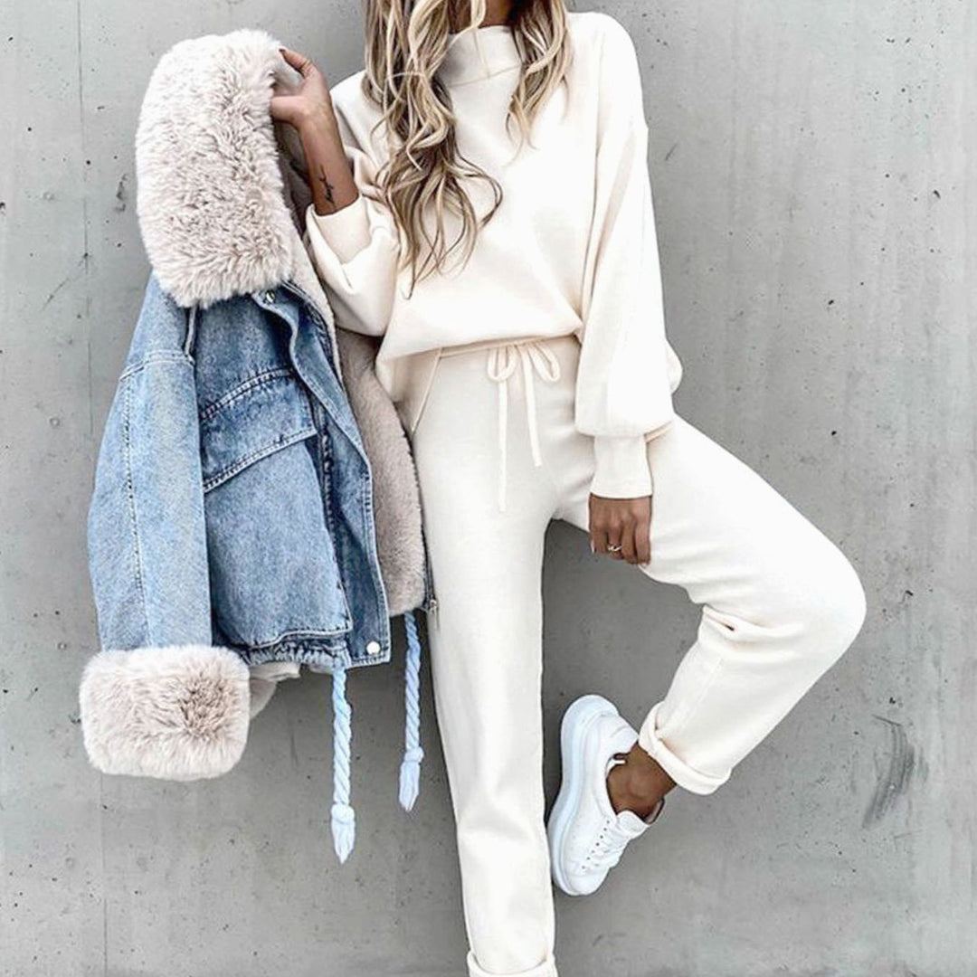 Yolanda | Women's Cozy Two-Piece Tracksuit Outfit Relaxed Drawstring Jogger Set