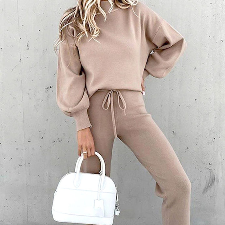 Yolanda | Women's Cozy Two-Piece Tracksuit Outfit Relaxed Drawstring Jogger Set