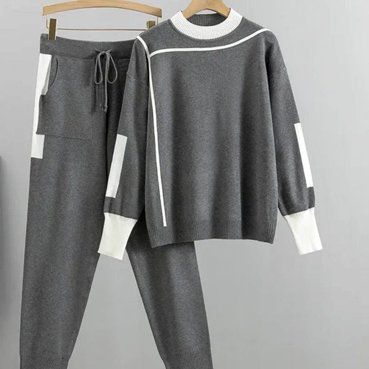Zinnia | Women's Casual Knit Two-Piece Sweater Pants Set Drawstring Jogger