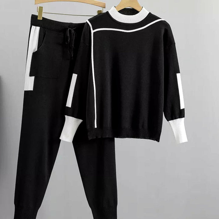 Zinnia | Women's Casual Knit Two-Piece Sweater Pants Set Drawstring Jogger