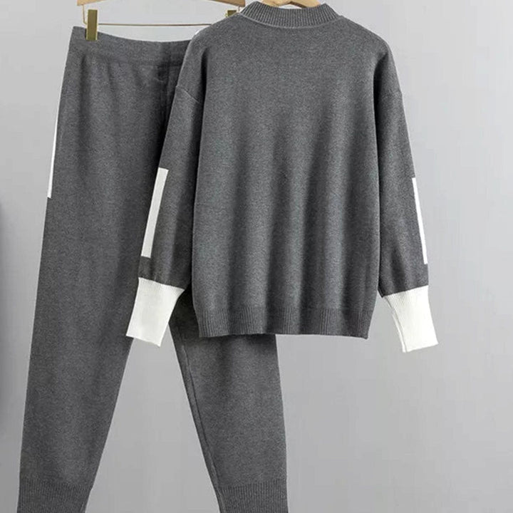 Zinnia | Women's Casual Knit Two-Piece Sweater Pants Set Drawstring Jogger